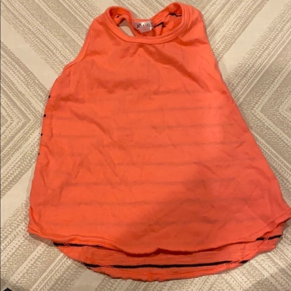 Joah Love Orange & Black Twisted Girls Tank Top